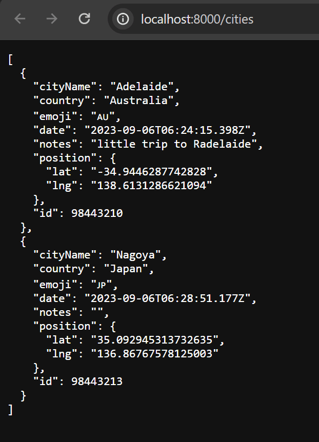 Tracked on Json Server (local or hosted)